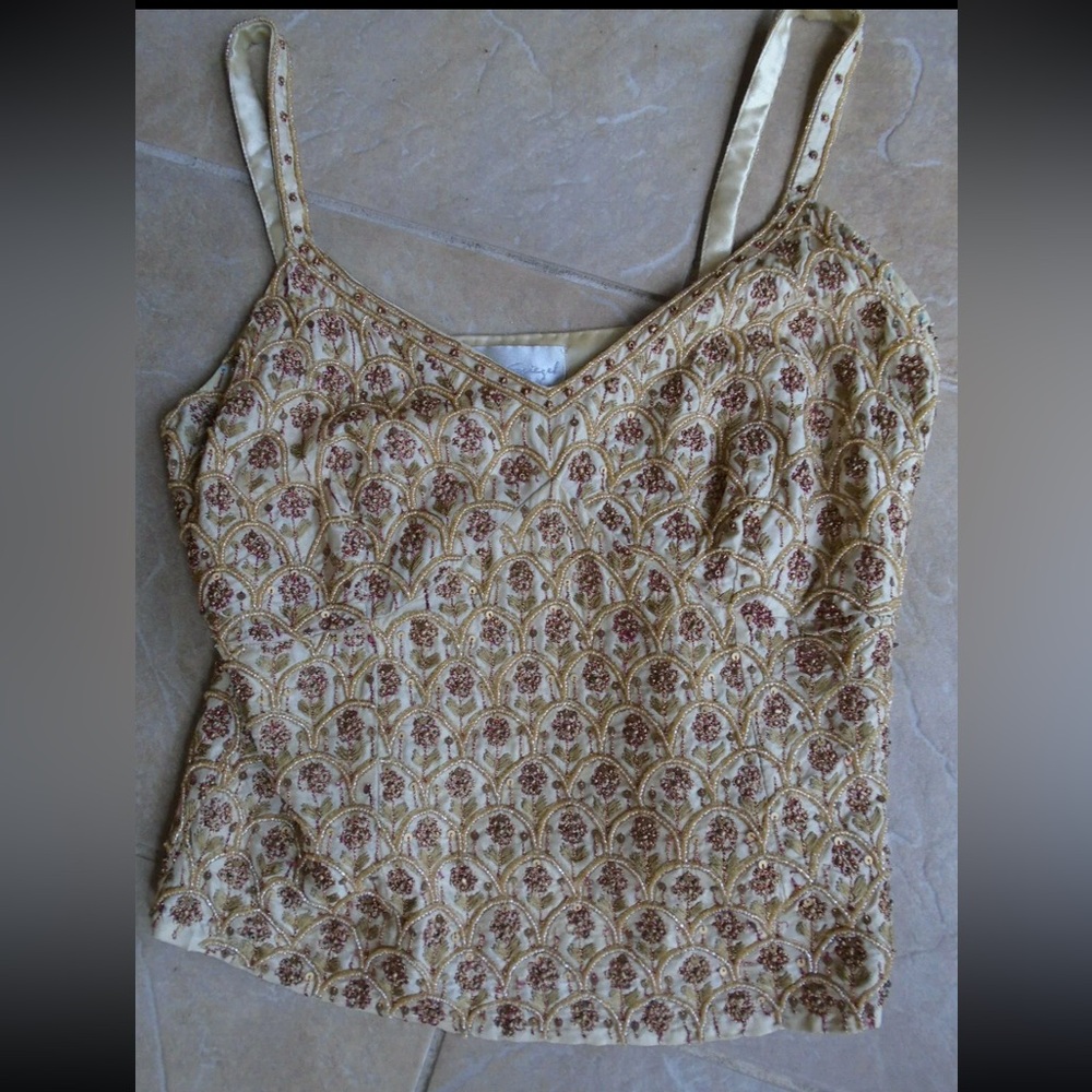 Spiegel vintage silk beaded camisole size 4